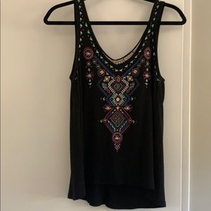 Black tank top with colorful cute design